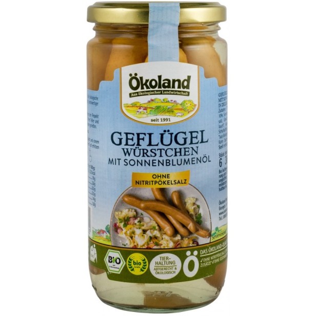 Cremvursti bio din carne de curcan cu ulei de floarea soarelui, 380g okoland