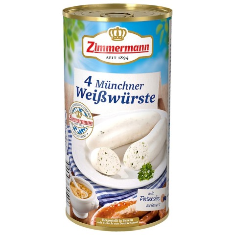Zimmermann, Crenvursti albi bio munchen fara gluten - 530 g, biomag.ro