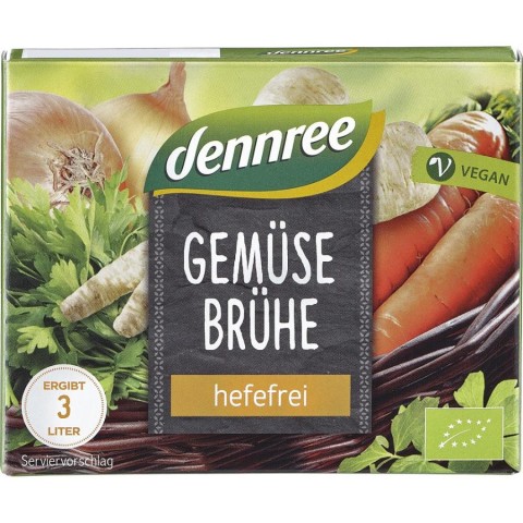 Dennree, Cuburi pentru supa de legume fara drojdie 6 bucati - 60 g, biomag.ro