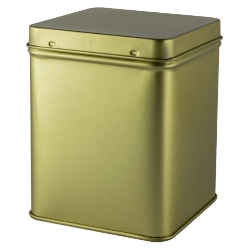 Cutie din metal cu capac, patrata, 100g, pentru ceai gold star
