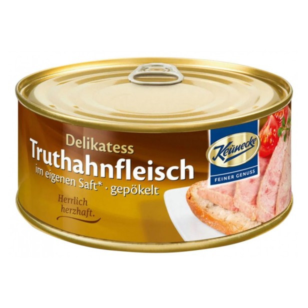 Delicatesa din carne de curcan in suc propriu, 300g keunecke