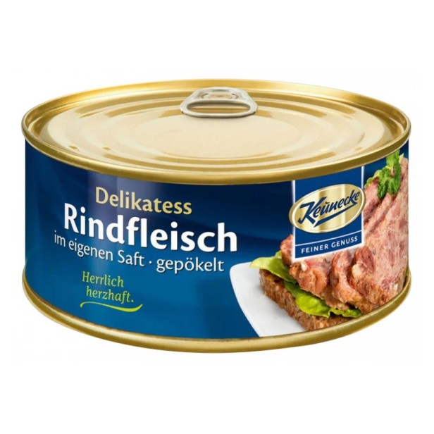 Delicatesa din carne de vita in suc propriu cu sorici de porc, 300g keunecke