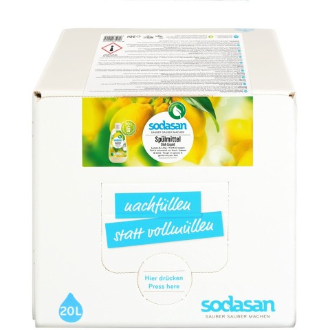 Sodasan, Detergent lichid de vase cu lamaie si lime bag-in-box - 20 l, biomag.ro
