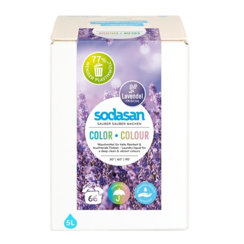 Sodasan, Detergent lichid pentru rufe colorate cu lavanda bag-in-box - 5 l, biomag.ro