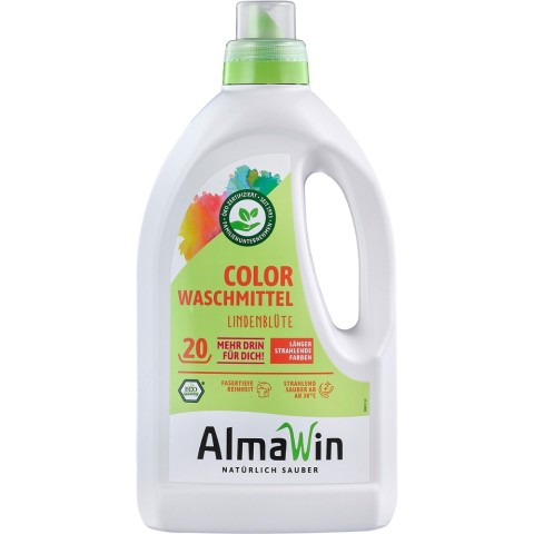 AlmaWin, Detergent lichid pentru rufe colorate cu parfum din flori de tei - 1.50 l, biomag.ro