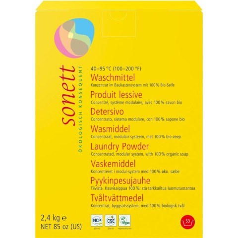 Sonett, Detergent  pudra concentrat pentru rufe colorate - 2.40 kg, biomag.ro