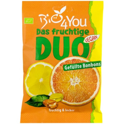Bomboane, Dropsuri bio duo cu lamaie si portocale, 75g bio 4 you, biomag.ro