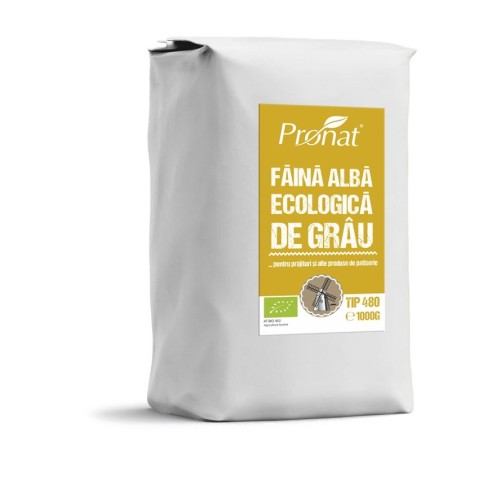 Pronat Paper Pack, Faina alba de grau bio tip 480, 1kg, biomag.ro