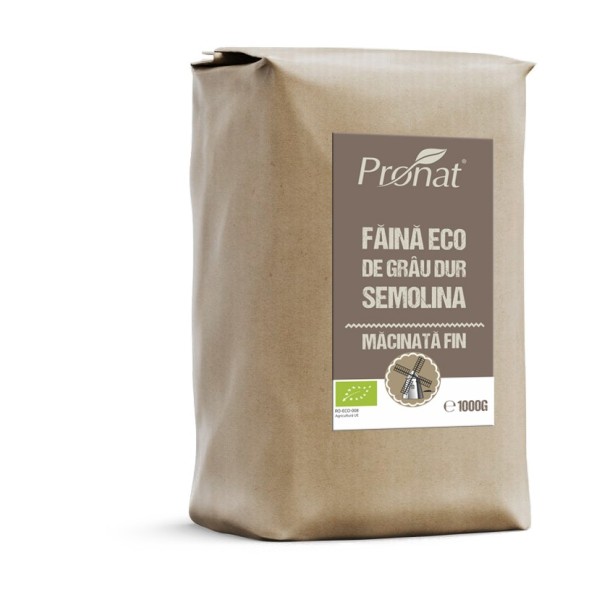 Faina bio de grau dur semolina macinata fin, 1kg
