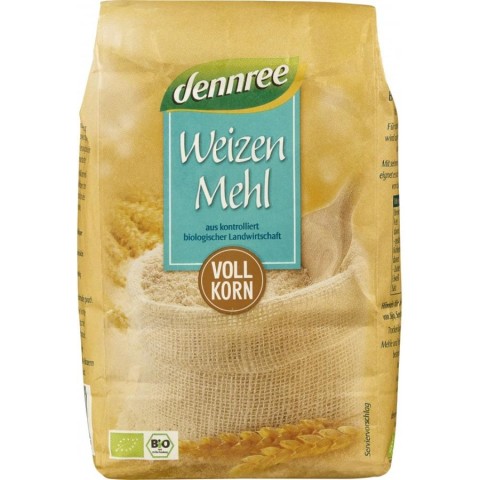 Faina bio si gris, Faina de grau bio integrala - 1 kg, biomag.ro