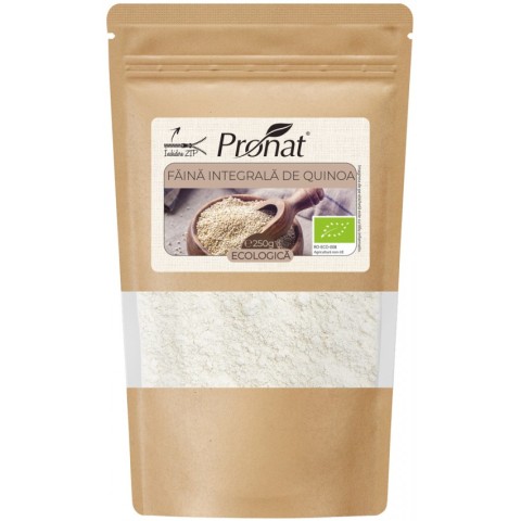 Pronat Zipp Pack, Faina integrala bio de quinoa, 250g, biomag.ro