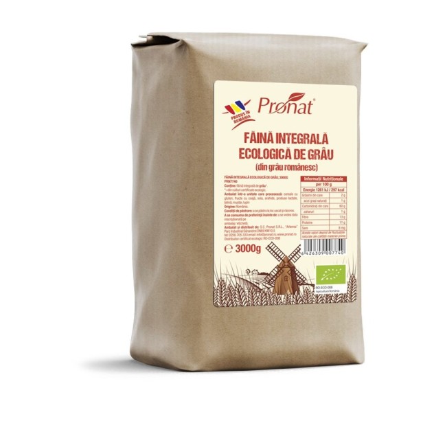 Faina integrala de grau bio, 3000g