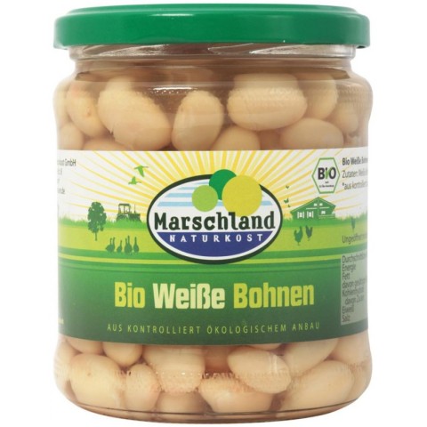 Marschland, Fasole alba bio, 330g / 240g, biomag.ro