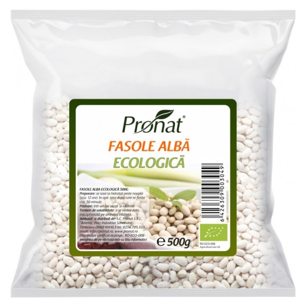 Fasole alba bio, 500g
