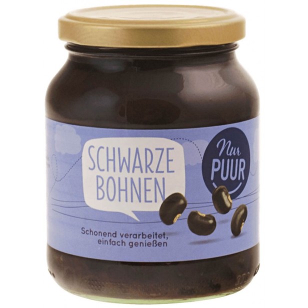 Fasole neagra bio, 350 g nur puur