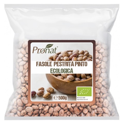 Pronat Foil Pack, Fasole pestrita bio pinto borlotti, 500g, biomag.ro