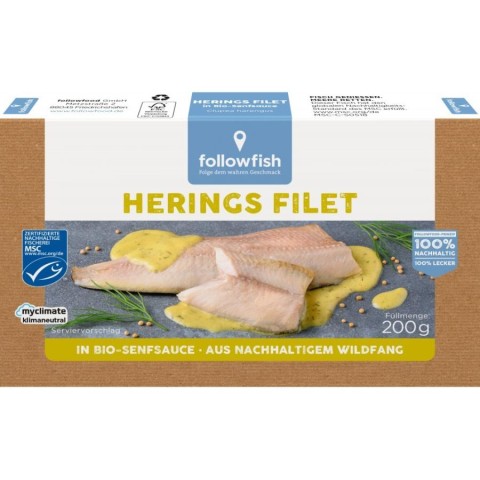 Conserve de peste bio, File de hering in sos de mustar bio - 200 g, biomag.ro