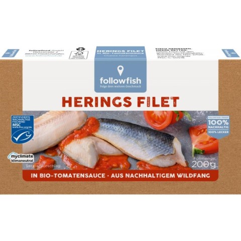 Conserve de peste bio, File de hering in sos te tomate bio - 200 g, biomag.ro