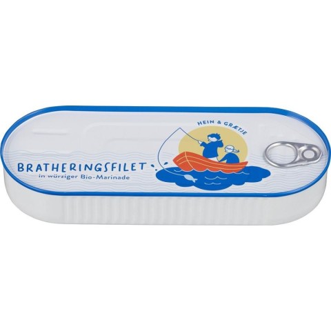 Conserve de peste bio, File de hering prajit cu marinata bio - 325 g, biomag.ro