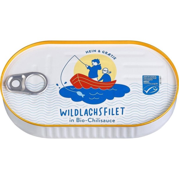 File de somon salbatic in sos bio de rosii cu chili - 200 g