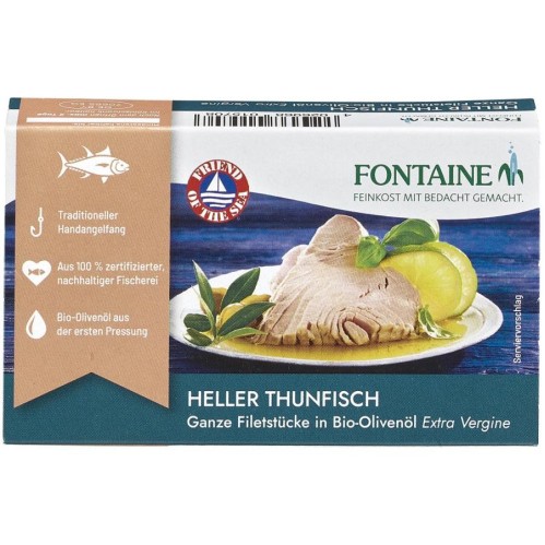 File de ton alb in ulei bio de masline - 120 g