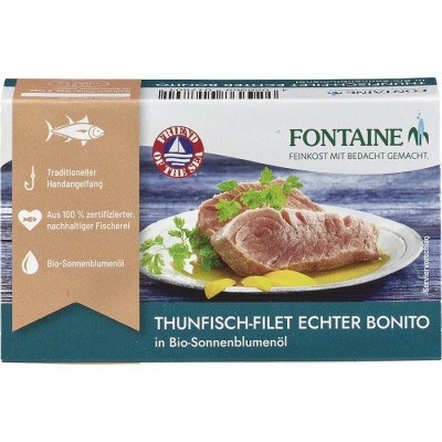 File de ton in ulei de floarea soarelui ecologic - 120 g