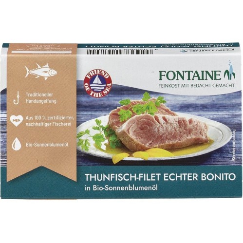 File de ton in ulei de floarea soarelui ecologic - 120 g