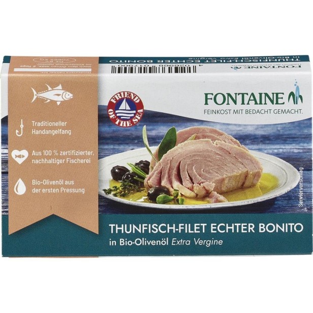 File de ton in ulei bio de masline - 120 g