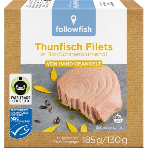 File de ton in ulei de floarea soarelui bio - 185 g