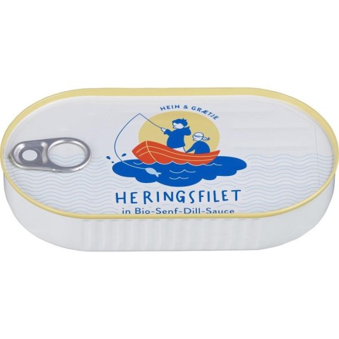 Conserve de peste bio, Fileuri de hering in sos bio de mustar cu marar - 200 g, biomag.ro