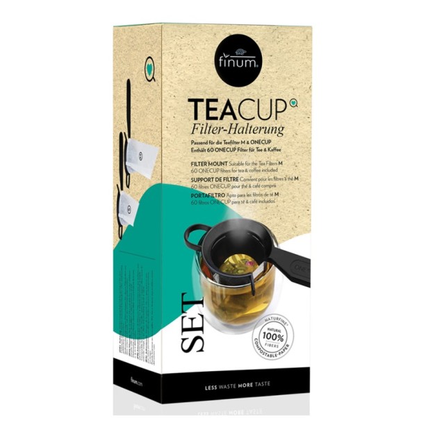 Teacup set, 60 de filtre naturfine pentru ceai + suport de prindere, riensch&