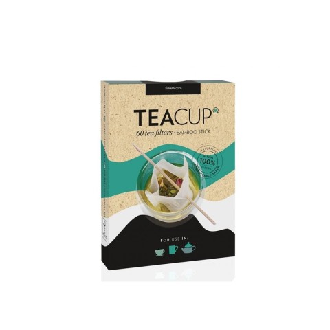 Diverse, Teacup set, 60 de filtre naturfine pentru ceai + bastonaș de bambus, riensch&, biomag.ro