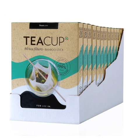 Diverse, Teacup set, 60 de filtre naturfine pentru ceai + bastonaș de bambus, riensch&, biomag.ro