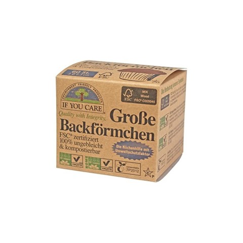 Diverse, Forme de copt pentru briose, mari 6.3 cm, 60 bucati if you care, biomag.ro