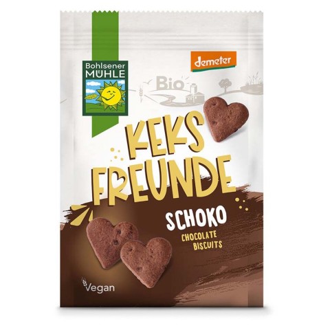Biscuiti vegani, Freunde, biscuiti bio si demeter cu ciocolata 125g bohlsener muhle, biomag.ro