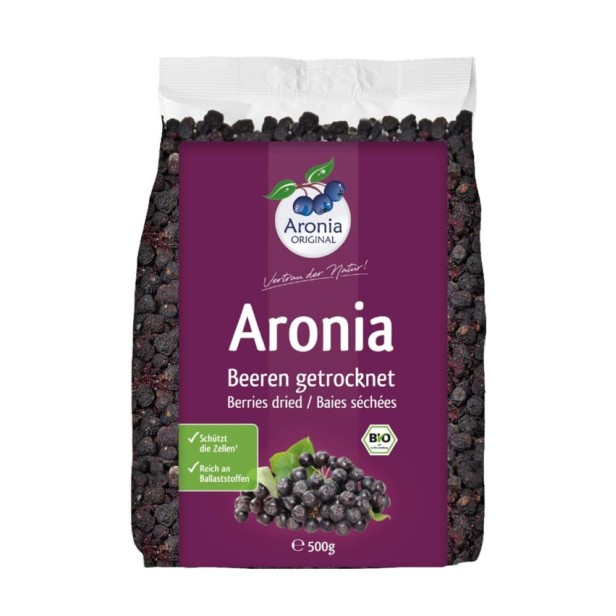 Fructe de aronia bio uscate, 500g aronia