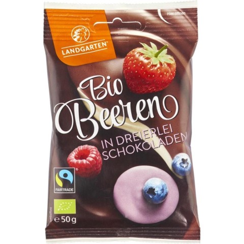 Bomboane bio, Fructe de padure bio liofilizate invelite in ciocolata - 50 g, biomag.ro