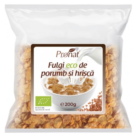Pagina 2 Cereale bio, Fulgi bio de porumb si hrisca, 200g, biomag.ro