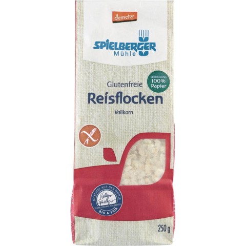 Fulgi din cereale bio, Fulgi integrali de orez bio fara gluten demeter - 250 g, biomag.ro