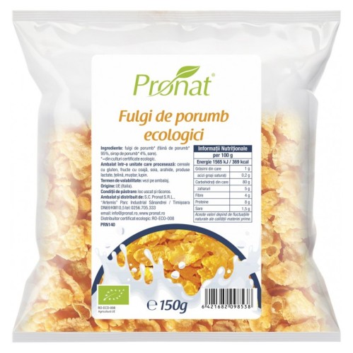 Fulgi de porumb bio, 150g