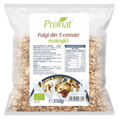 Fulgi din 5 cereale bio, 350g