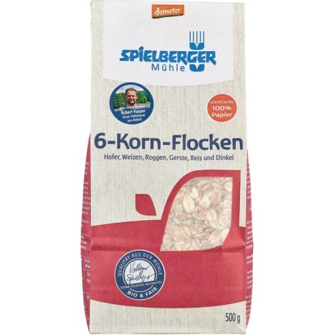 Fulgi din 6 cereale integrale  bio - 500 g