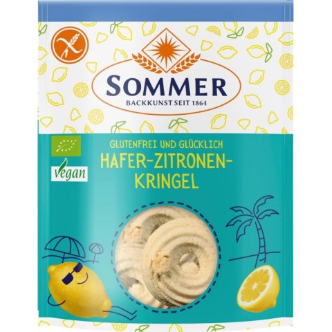 Sommer, Fursecuri bio din ovaz, fara gluten, cu lamaie, 100g, biomag.ro