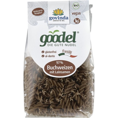 Govinda, Fusilli bio din hrisca cu in fara gluten - 250 g, biomag.ro
