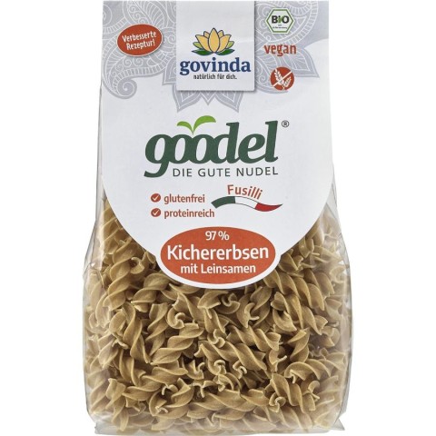 Govinda, Fusilli bio din naut cu in fara gluten - 250 g, biomag.ro