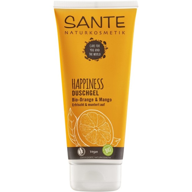 Gel de dus happiness cu portocala si mango bio - 200 ml