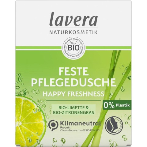 Lavera, Gel de dus solid cu lime bio si zitronegrass bio happy freshness - 50 g, biomag.ro