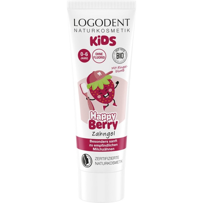 Gel dentar pentru copii happy berry cu capsuni 0-6 ani - 75 g  - Biomag.ro