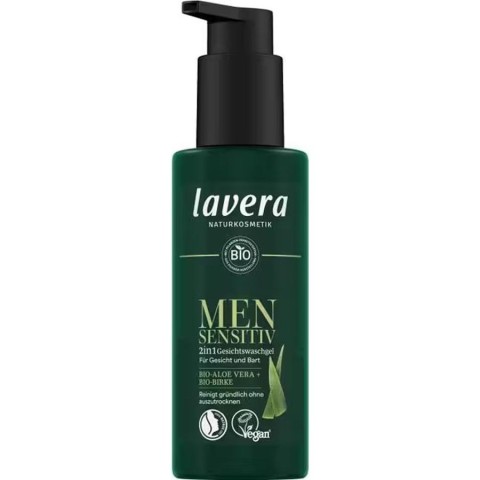 Lavera, Gel sensitive pentru barbati 2 in 1 pentru spalare a fetei si a barbii - 150 ml, biomag.ro