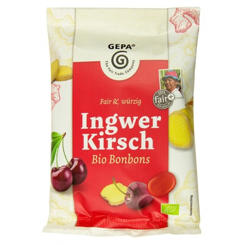 Bomboane, – dropsuri bio cu ghimbir si cirese, 100g, biomag.ro